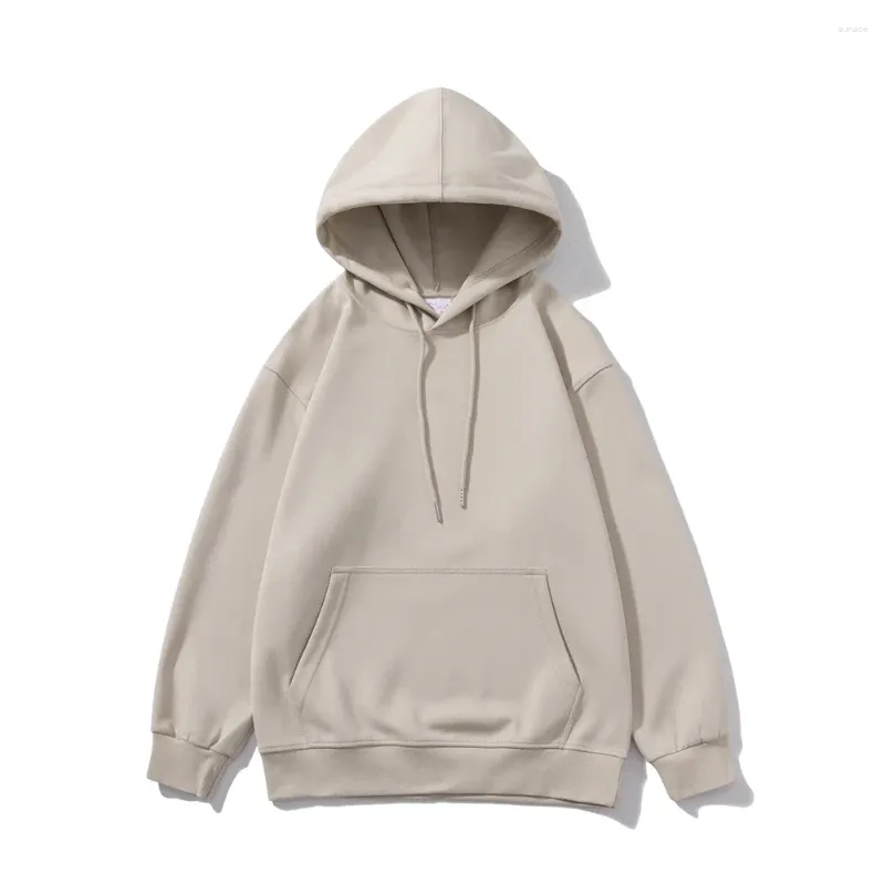 Herenhoodies voor mannen vrouwen sweatshirts effen drop-shoulder Koreaanse vrouwelijke truien met capuchon dikker warm oversized katoenen tops