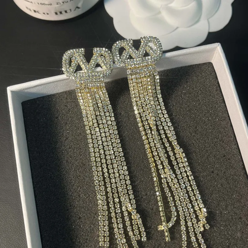 925 correntes de diamante banhadas a prata brincos pendurados moda boutique designer joias design de natal para mulheres presentes de amor romântico brincos charmosos