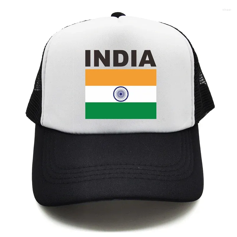 Ball Caps India Flag Trucker Cap Summer Men Cool Country Hat Baseball Unisex Outdoor Mesh Net