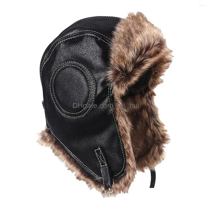 Berets Winter Trooper Trapper Hat com abas de orelha à prova de vento térmico para homens mulheres entrega de moda acessórios chapéus cachecóis luva dhx31