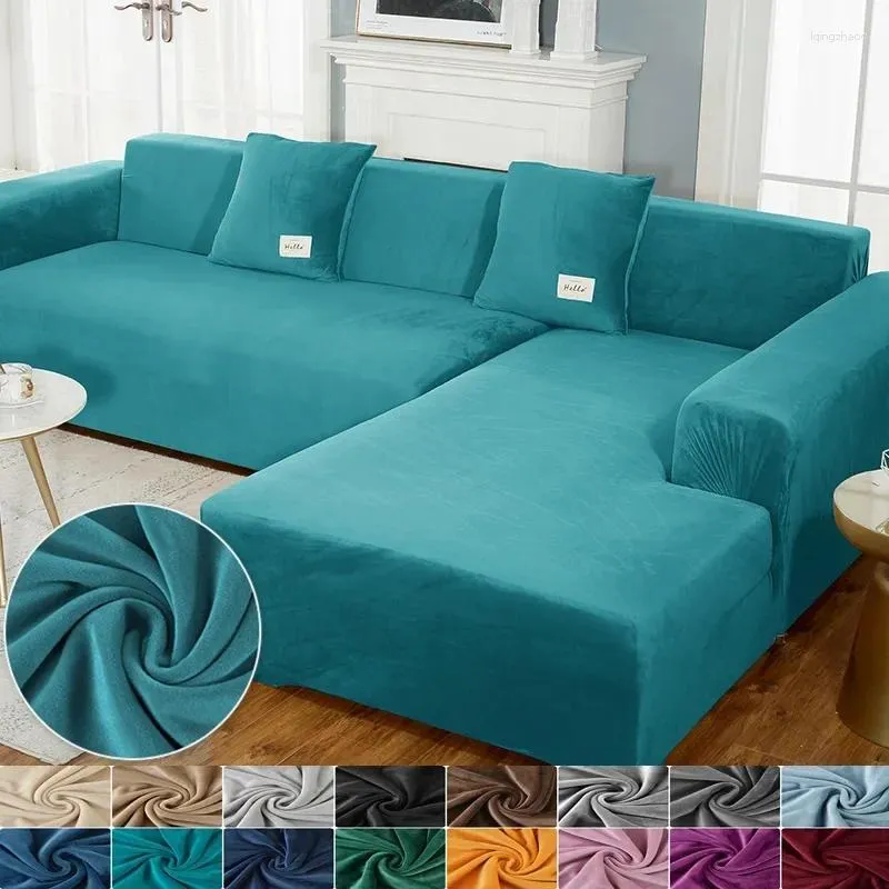 Fodere per sedie Copridivano in morbido velluto elasticizzato per soggiorno Fodere per divano a forma di L Fonda De Protezione regolabile per poltrona