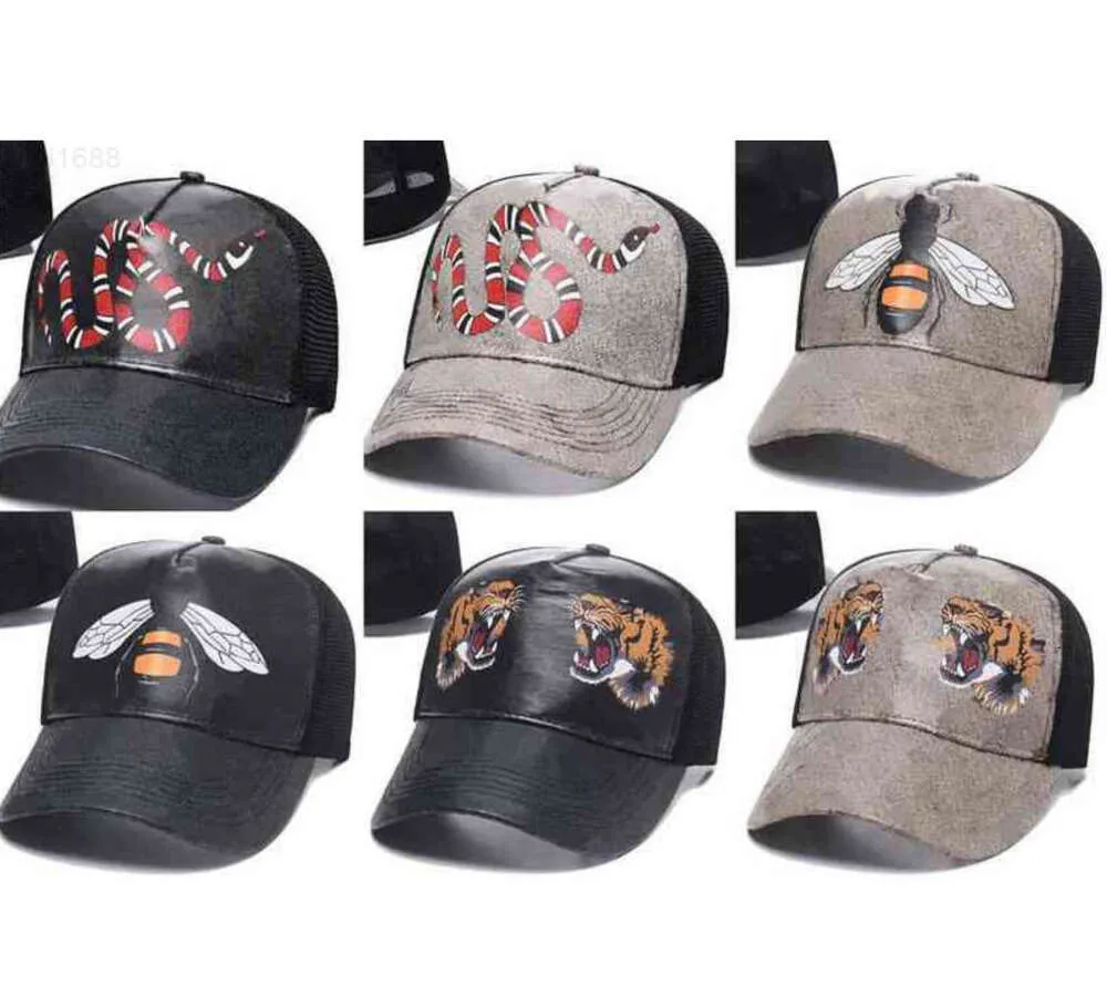 Monterade hattar Baseball Caps Casquette Sun Hat Classic Snake Tiger Bee Cat Canvas med för män Womenyy253