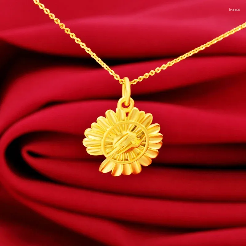 Подвесные ожерелья 2023 Латунные позолоченные аксессуары маленькие ромашки Женщины Свадебные золотые клавиля