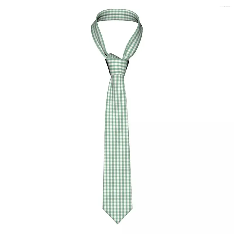 Bow Ties Formal Moss Green Mini Gingham Controll Plaid Neck Mens Custom Silk Geometric Slips för Office Cravat