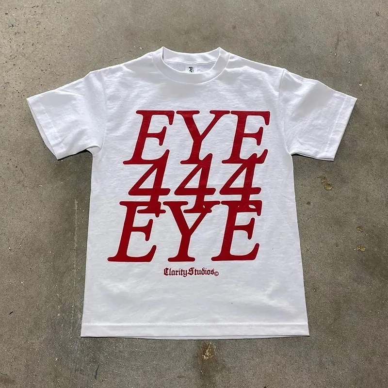 Herren T-Shirts Y2K Hip Hop Baumwolle Kurzarm O Hals op Qualität Übergroßes Rap Letter Print T-Shirt für Männer 230403