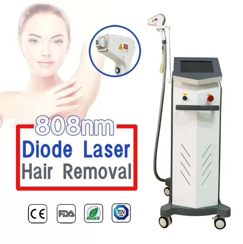 Uso clinico 808nm Diodo Laser Depilazione Indolore Sicurezza Macchina per la rimozione dei capelli Raffreddamento del ghiaccio diodo 808 Apparecchi per la rimozione dei capelli Dispositivo per la depilazione della macchina laser