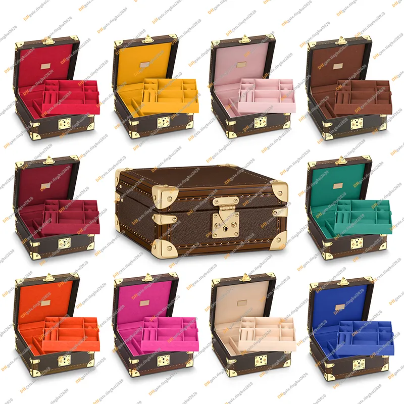 Ladies Fashion Casual Designe Luxury Cosmetic Bag smycken Box Leather Watch Storage Case Toatetry Bag Top Mirror Quality M13513 M20040 Purse Pouch