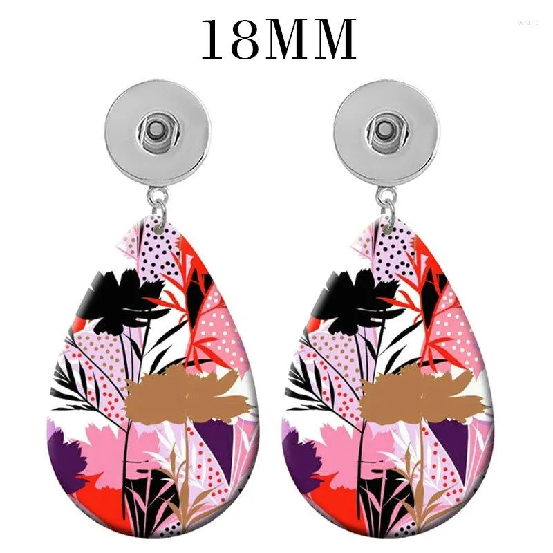 Dangle Earrings MOM Girls Sunflower 12mm 18mm Snap Button Drop Acrylic Eardrop Ear Stud DIY Jewelry V1760