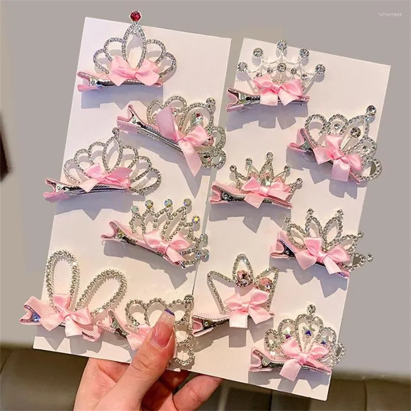 Hair Clips Three-dimensional Crown Hairpin Children's Headwear Little Girls Rhinestone Baby Girl Princess Clip Accessories