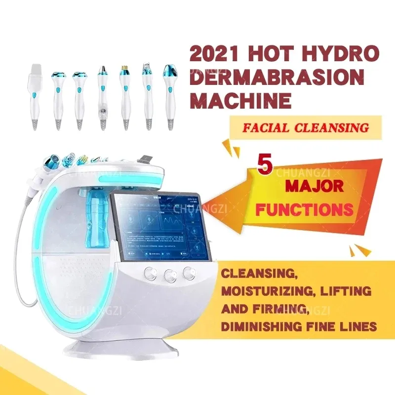 Neue 2023-Gesichtspflegegeräte 7-in-1-Smart-Gesichtsreinigung Hydrafacial-Hautanalyse Deep Pore Vacuum Hydra Skin Lift Anti-Aging-Schönheitsmaschine