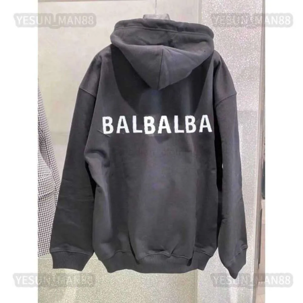 Designer Luxury Balanciagas Classic European Fashion Pure Cotton Back Letter Printing Pullover Hoodie Mens and Womens Balencigas Loose Hooded Coat 3lbvl