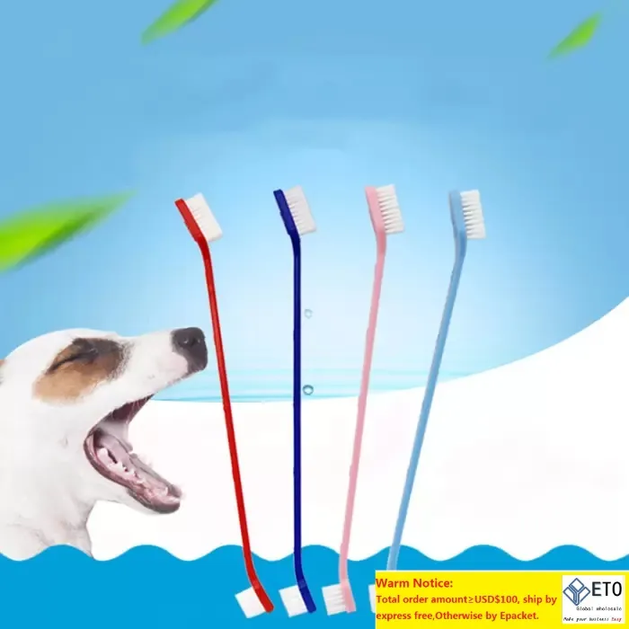 Pet Supplies Cat Puppy Puppy Dog Dental Dogrando dentes de dentes de escova de saúde cor aleatória