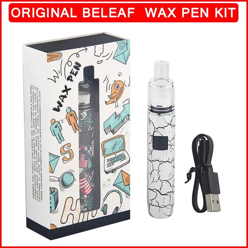 Beleaf Wax Pen Kit 500mAh Wax Vaporizer Pen Variabele Voltgae Verwarm batterijvervanging Keramische kamer Waxverstuiver Dab Rig Elektronische sigaret