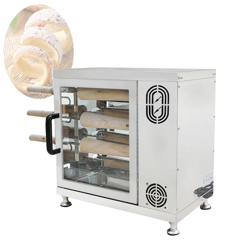 Máquina de fazer pão elétrica rotativa automática, 3000w, assar bolo, bagels, chaminé húngara, máquina de rolo de pão, 110v, 220v