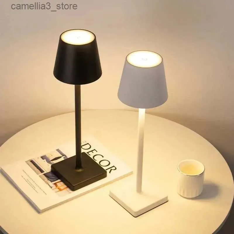 Lâmpadas de mesa Led de lâmpada de mesa de mesa LED Restaurante Ambiance Lâmpadas de mesa sem fio Estudo Office Light impermeável lâmpada com carregamento USB Q231104