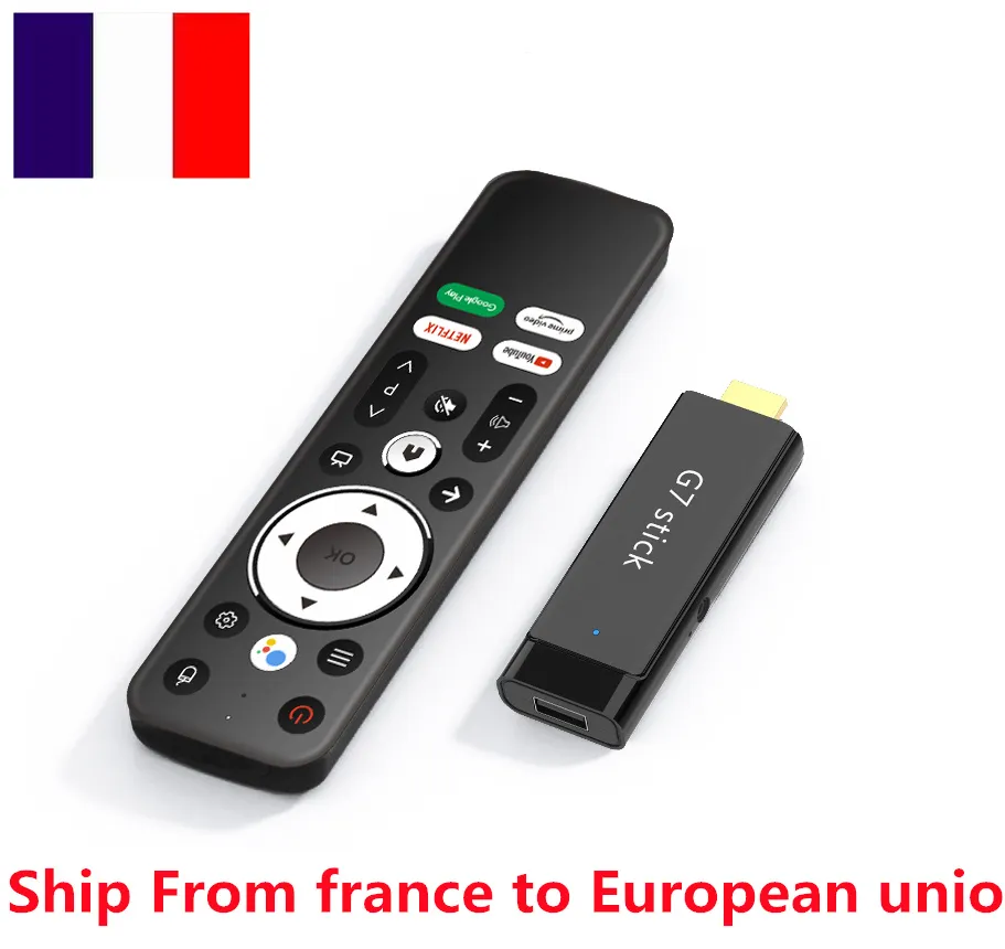 Frankrike i Stock G7 Stick Android 11.0 Smart TV Stick Amlogic S905Y4 4K 2GB 16GB 2.4G/5G WiFi Bluetooth Media Player TV -mottagare Set Top Box