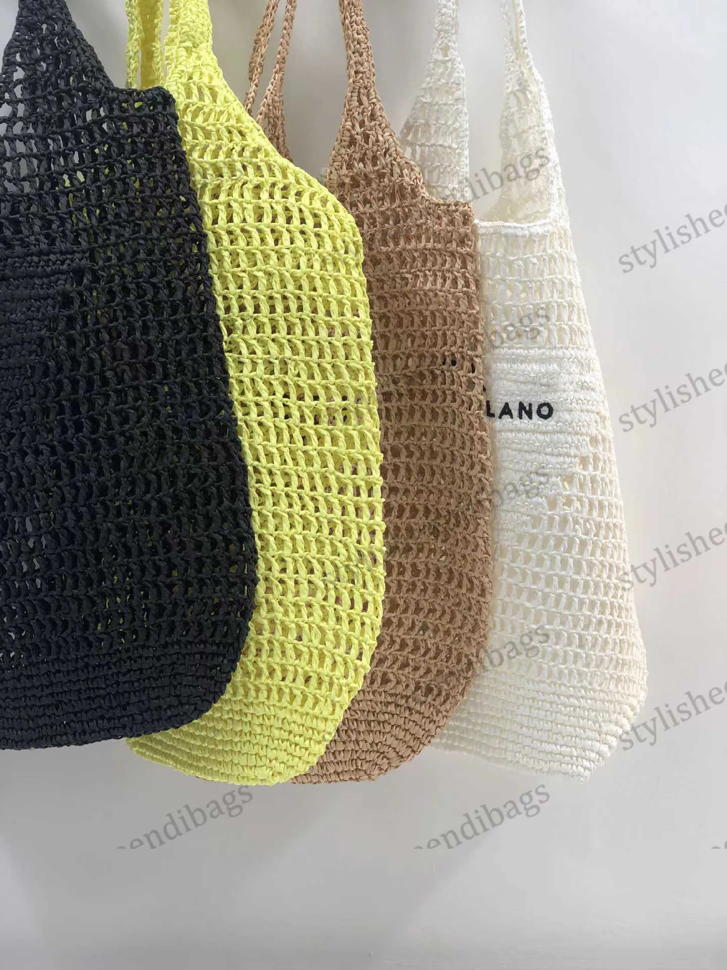 Tri ngulo Tejido De Rafia Bolsos De Viaje De Playa De Paja Bolsos