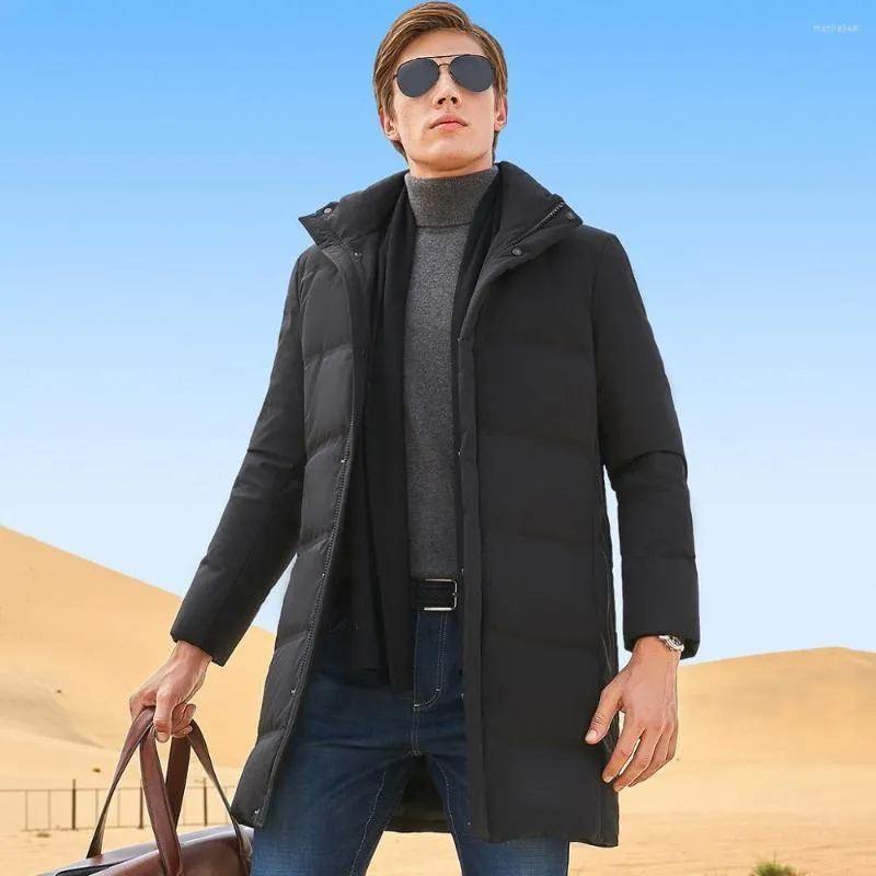 Abrigos de invierno cálidos de plumón para hombre Chaqueta de carga informal Outwear Parka A prueba de viento Espesar con capucha larga