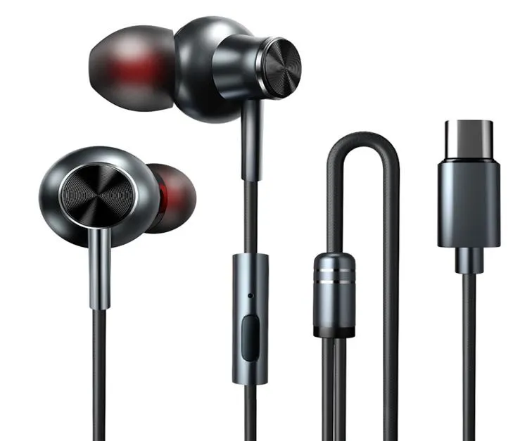 Auriculares tipo C Audio Bass USB C auriculares con micrófono tipo C para Xiaomi estéreo 3D sonido HiFi auriculares deportivos 1683203