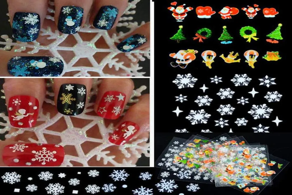 Noël 3D Nail Art Autocollants Flocons De Neige Conception 3D Nail Art Autocollants Pour Ongles Conseils Décoration DIY Décorations De Mode Nail3291327