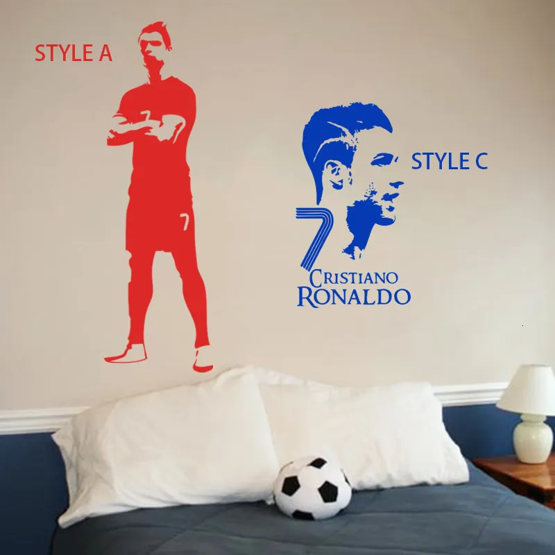 Art design Cristiano Ronaldo cheap vinyl home decoration football player wall sticker removable house decor soccer star decals