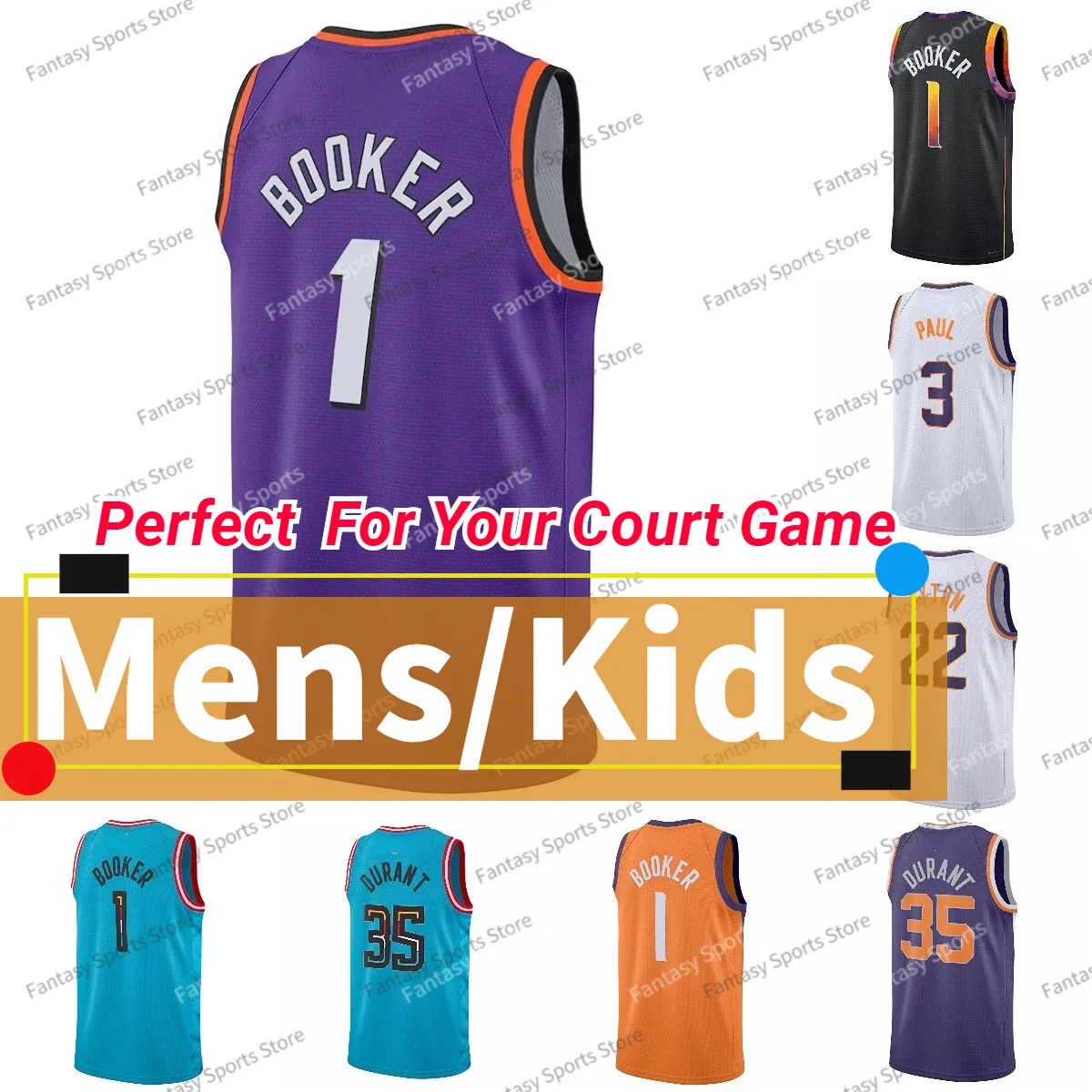 New Devin Booker Jersey Basketball Chris Paul Deandre Bazley Ayton Kevin Durant Jock Landale Torrey Craig Payne Damion Lee 22-23 Season Jerseys Men Kids Shirt S-XXXL