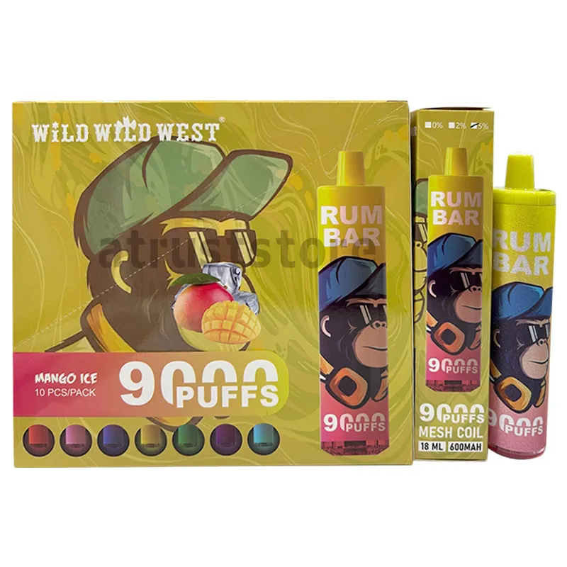 E Cigarettes Original 100Rum Bar 9000 Puffs 650mah 14ml 10 Flavors