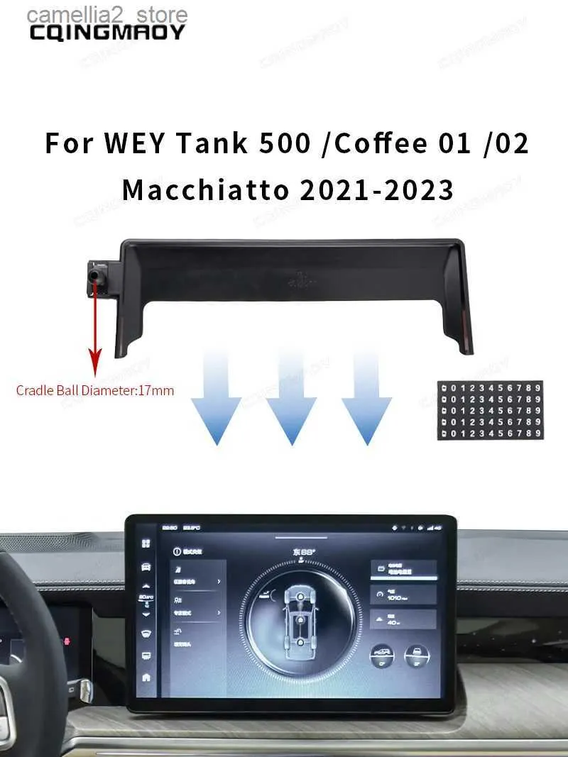 Car Holder Car Phone Holder For Wey Tank 500 Coffee 01 02 Macchiato 2021-2022 screen navigation bracket wireless charging rack Q231104