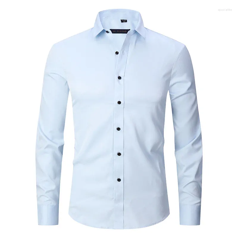 Camicie casual da uomo 8XL Micro stretch Soft Work Camicia da uomo a maniche lunghe slim fit e corta da lavoro