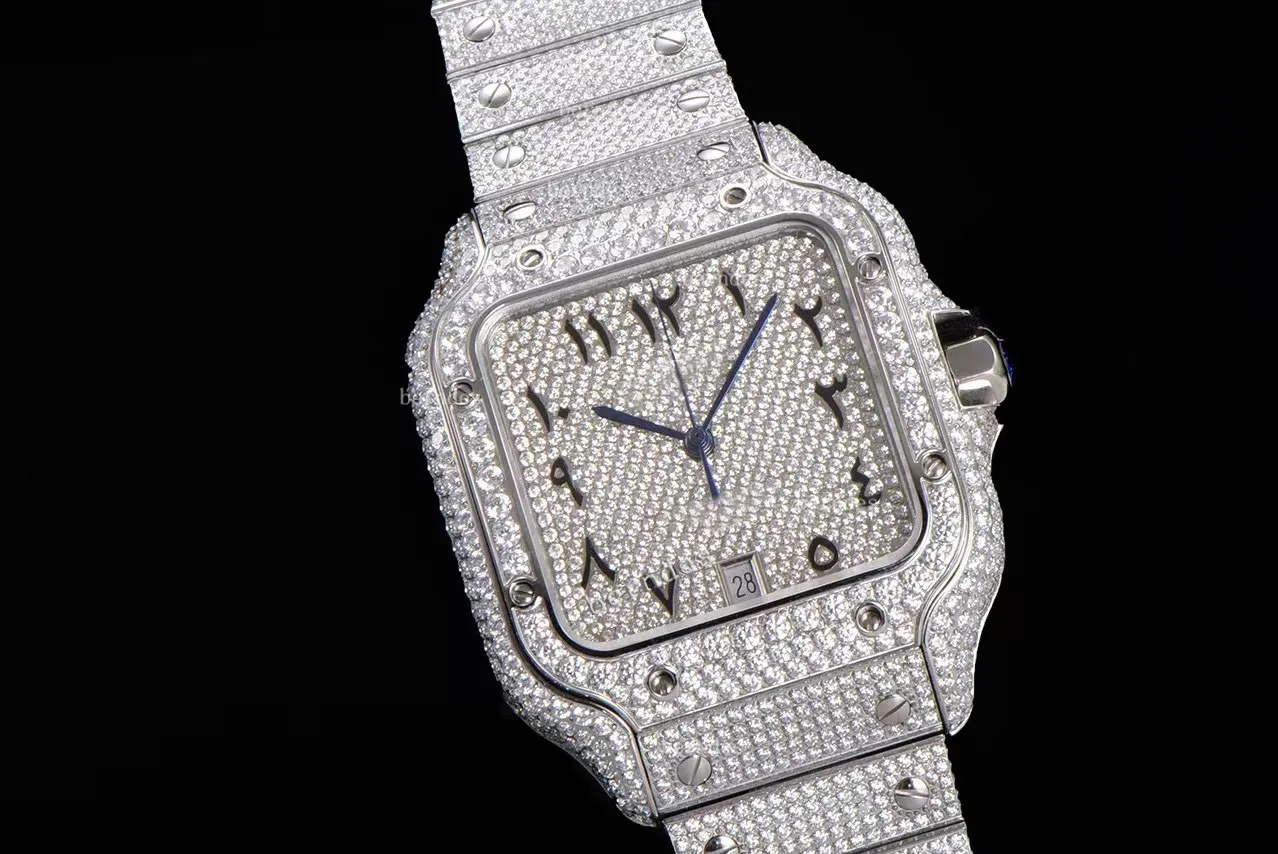 Automatic Watch Men's Diamond watch set with 2500 quick-release sapphire lenses that never drop diamonds