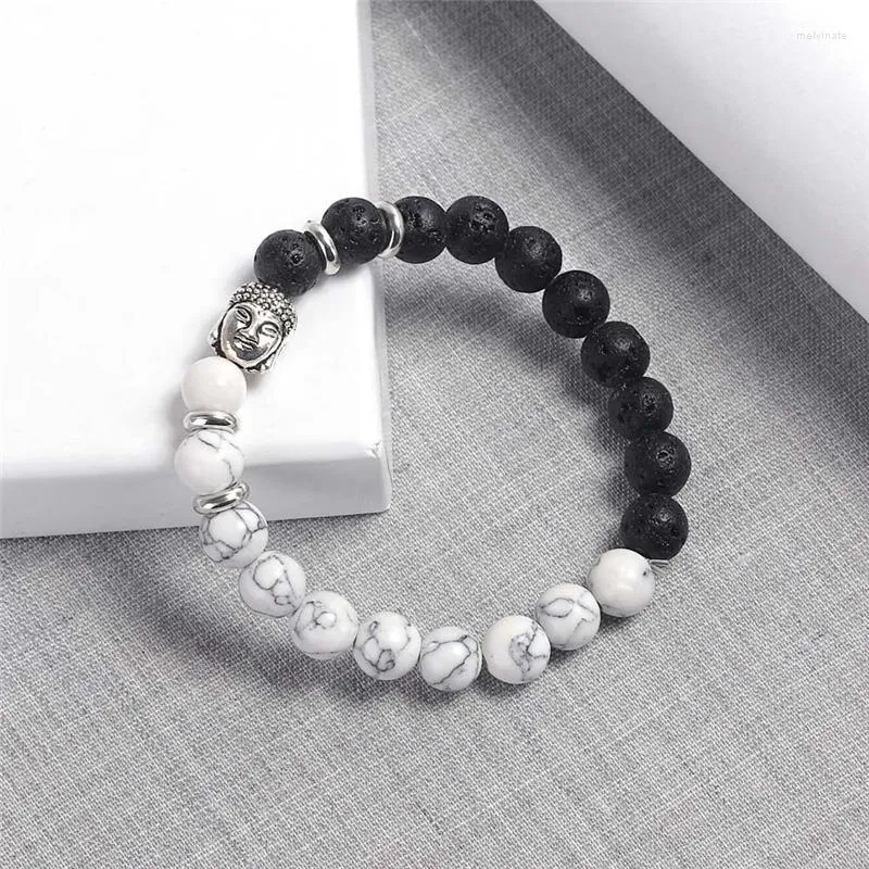 STRAND NATUURLIJKE ZWART WIT LAVA STONE kralen rond Losse spacer Vulkanisch rots voor sieraden maken DIY armband Groothandel geschenk