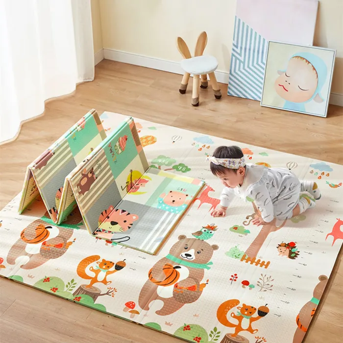 Foldable Crawling Play Mat 200x180x1cm XPE Foam Floor Mats For