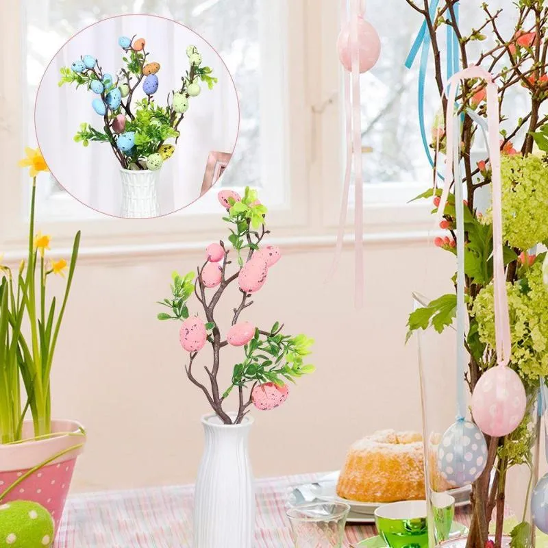 Decorative Flowers Festival Supplies Wedding Favors Home Artificial Foam Egg Flower Easter Tree Branch Decoration Fake Plant