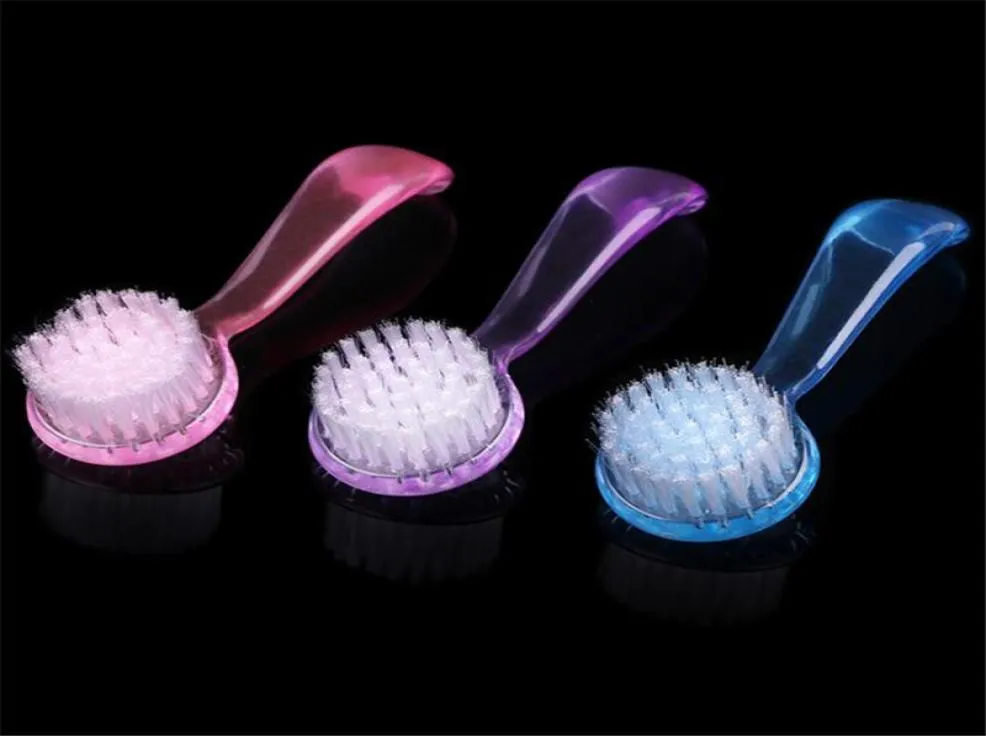 Plastic Nail Brush Make Up Washing Nail Art Dust Round Head Powder Clean Brush Cap Pedicure Manicure Tools D1441155737