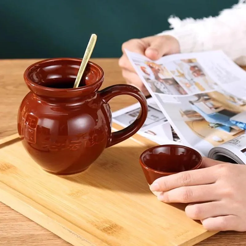 Juegos de vajilla Tazas de café Caja de regalo para el hogar Taza de agua Cerámica Jarra de pepinillos en forma de oficina Tazas divertidas