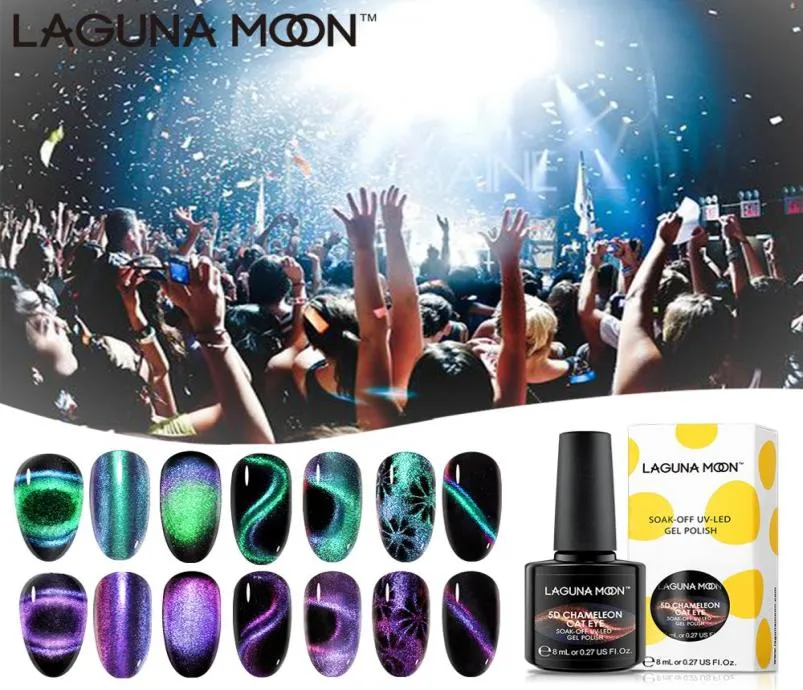 Lagunamoon 5D caméléon oeil de chat aimant ligne Gel vernis 8ML UV LED 9d Gellack vernis émail Semi Permanent Gelpolish7351015