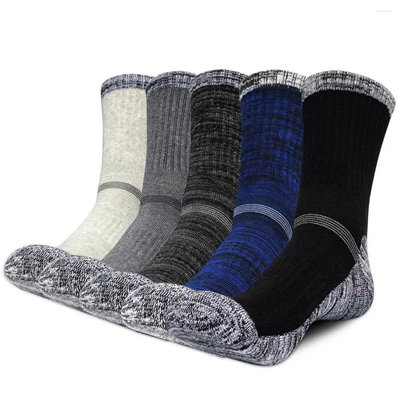 Chaussettes pour hommes 5 paires/lot hiver hommes serviette épaisse ski équipage chaussette chaud respirant confort sport randonnée cyclisme course