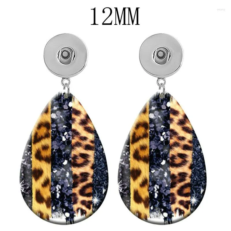 Kolczyki Dangle Mom Girls Sunflower 12 mm 18 mm Snap Button Drop Acryl Eardrop Stud DIY Jewelry V1850