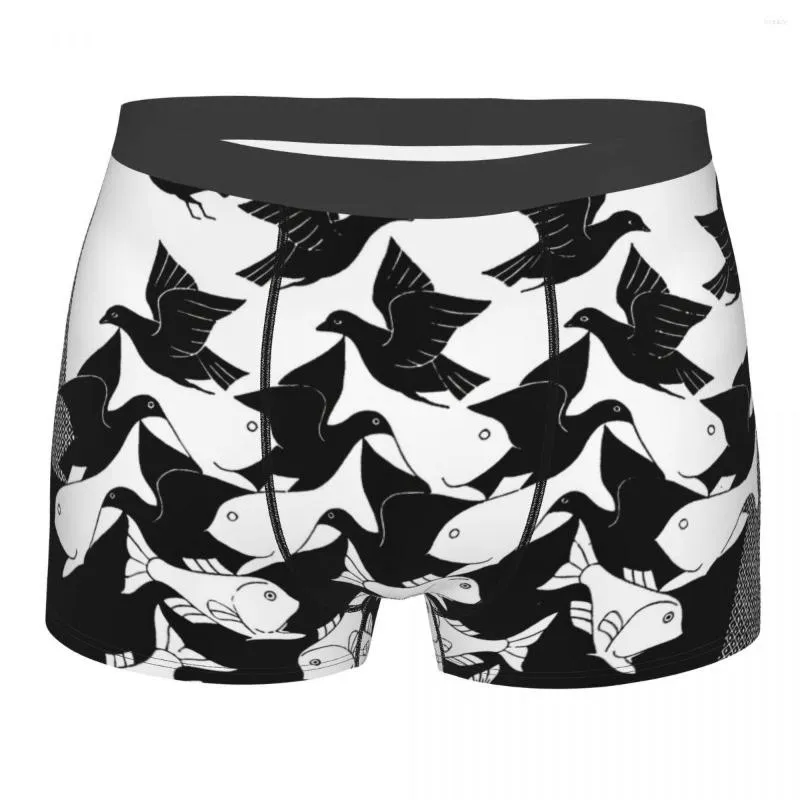 Caleçon Maurits Cornelis Escher Ciel Et Eau Culotte Short Boxer Homme Sous-Vêtements Respirant