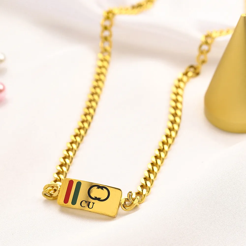 Designer hanger kettingen voor vrouwen modebrief dikke ketting van hoge kwaliteit choker ketens sieraden accessoires 18k vergulde goudmeisjes cadeau