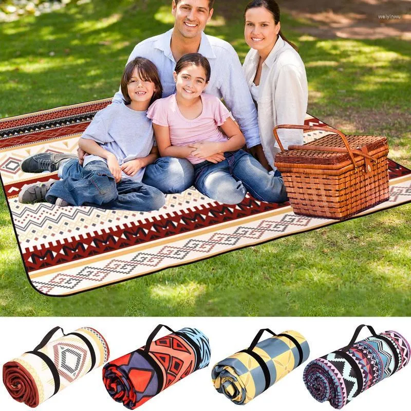 Pillow Picnic Mat Waterproof Ethnic Style Patio Outdoor For Camping Sand Free Beach Travel