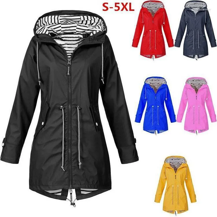 Damesjassen S-5XL Windjack Dames Regenjas Outdoor Waterdichte regenjas met capuchon Lente Herfst Effen Basic Grote maten