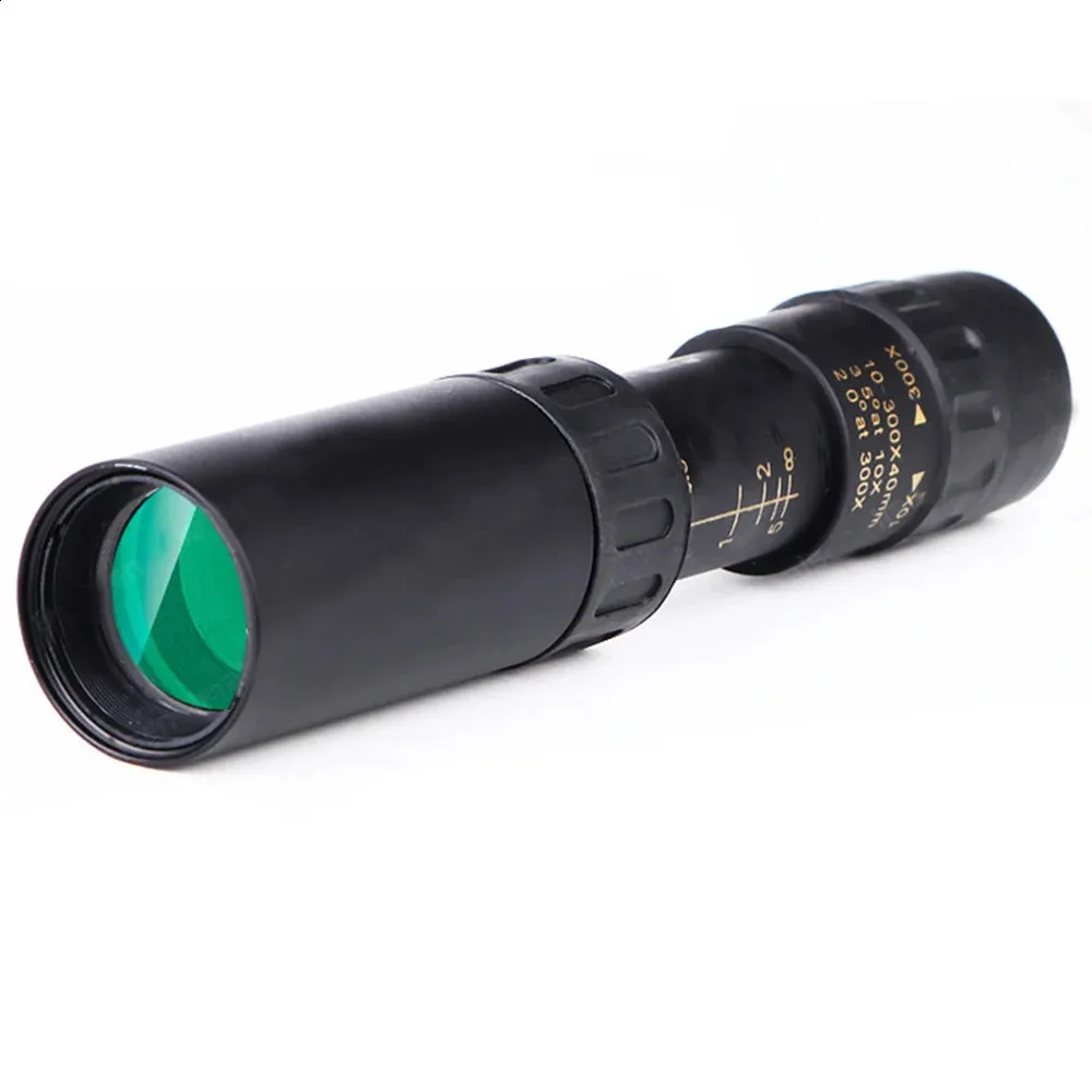 Telescopio Binoculares 4K 10-300X40mm telescopio monocular Super Telepo Zoom Telescopio monocular portátil con clip para trípode para deportes al aire libre 231102