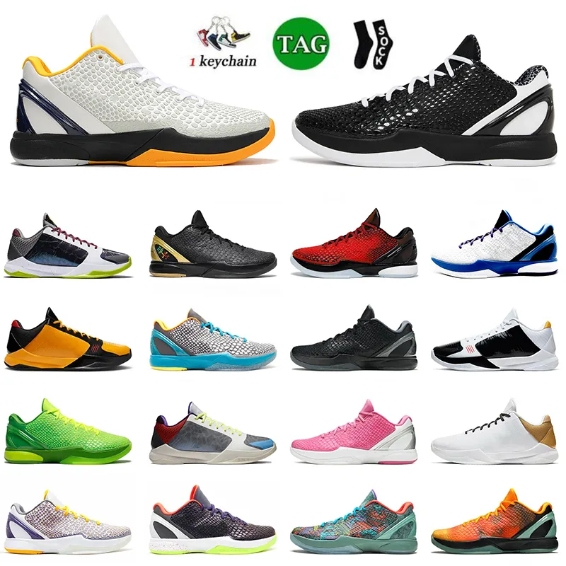 Protro 5 Mamba 6 Grinch Chaussures de basket-ball Hommes Mambacita Bruce Lee Big Stage Chaos 5s Anneaux Métallique Or Koobes Hommes Formateurs Sports Plein Air Grande Taille Baskets