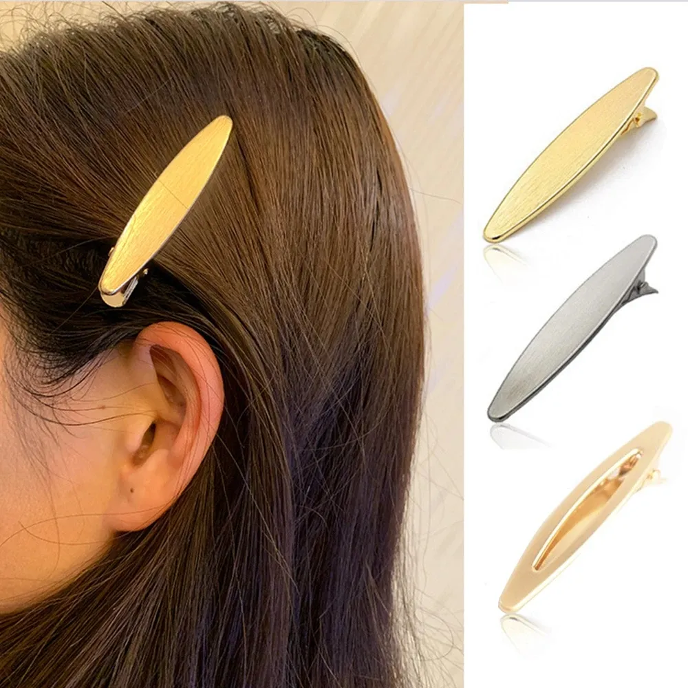 Einfache Metall Haarnadel Mode lange ovale Geometrie Haarspangen Pony Seiten Haarspangen für Frauen Mädchen Haarschmuck Kopfbedeckung Geschenke