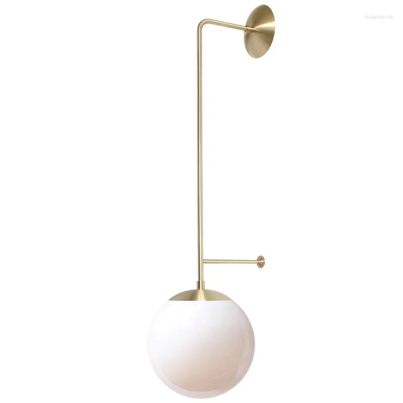 Lâmpada de parede Modern Bronze Gold Golden LED LIGHT UP UP DO BAIRO COBER DO CORPO DE VIDRO BALL SCONCE