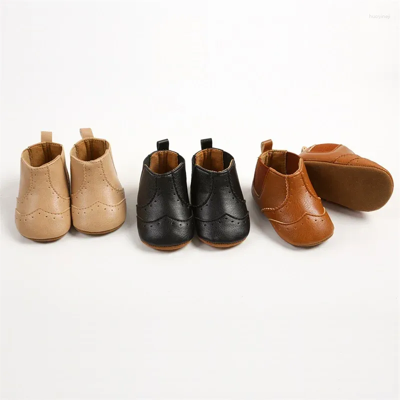 Botas bebê meninas moda pu sola macia antiderrapante primeiros caminhantes crianças menina elástica tornozelo comprimento sapatos para outono inverno