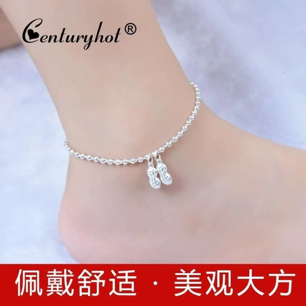 990 F Sterling Sier Ball Peanut Bell Foot Chain