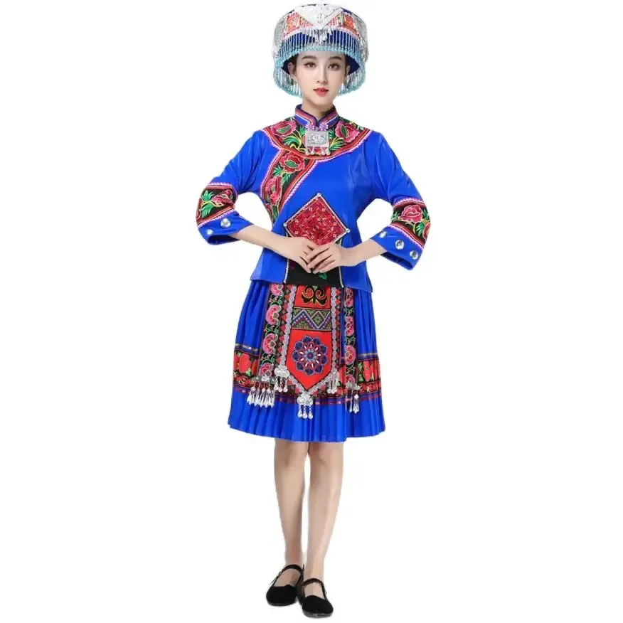 المرحلة الوطنية ارتداء زي أنثى مياو الرقص فستان عرقي على الطراز العرقي دعاوى شعبية الرقص hmong للبالغين