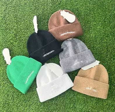 Cappello a cuffia americano viso ispessito invernale piccolo berretto di lana nero trendy circonferenza della testa grande cappello lavorato a maglia caldo all'ingrosso